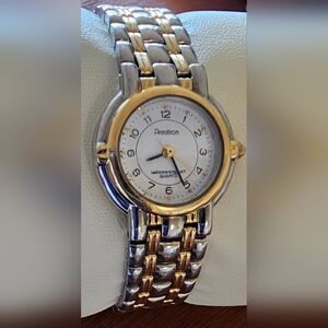 Armitron Gold and Silver Tone Ladies Water Resistant Watch works